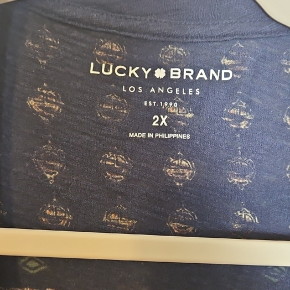 Lucky Brand Black and Gold Patterned Blouse - Picture 2 of 5